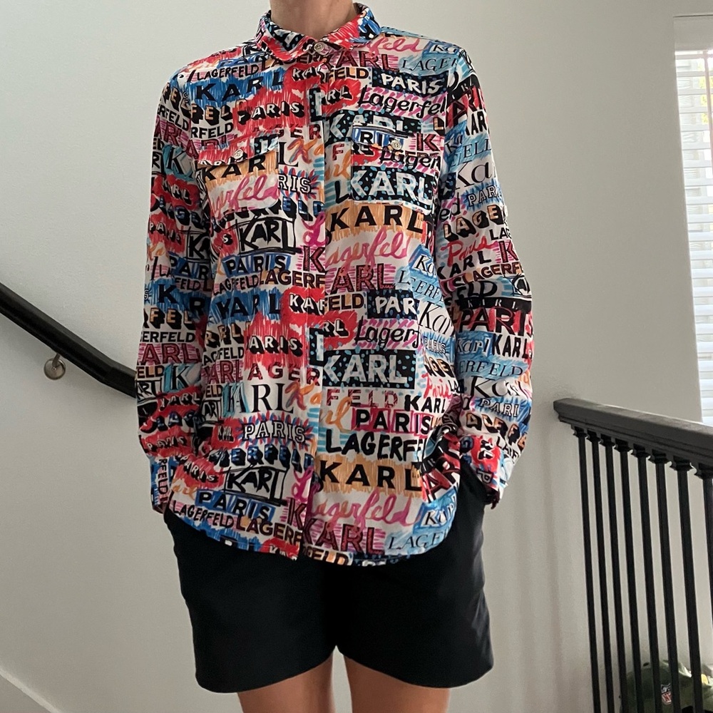 Karl Lagerfeld Colorful Logo Print Shirt
